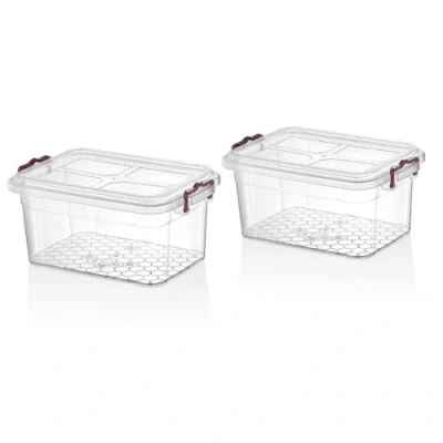 Image of MantraRaj 30L Clear Plastic Storage Boxes Container With Lids Pack of 3 Handles Stackable Bins 30 Litre Transparent Containers Organiser Use For Office Home Kitchen Any Goods Multi Purpose