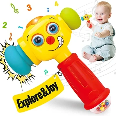 Image of HOLA Toys for 1 Year Old Boys Boy Toys, Hammer Music Light Flashing Baby Old, 12 18 Months Early Development &amp; Activity 1st Birthday Gifts