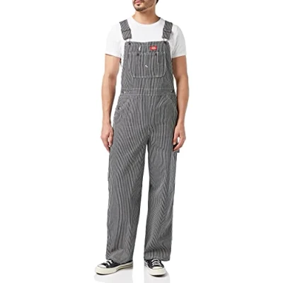Image of Dickies Men&#039;s Bib Overall Dungarees, Hickory Stripe, 38W x 34L