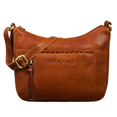 Image of STILORD &#039;Nia&#039; Ladies Shoulder Bag Small Leather Handbag Women Vintage Handbags Crossbody Evening Saddle Genuine Bag, Colour:texas brown