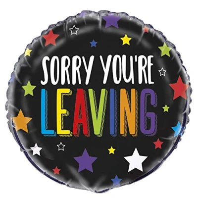 Image of Unique 54009 Williams Party 18&quot; Foil Sorry You&#039;re Leaving Balloon, Multi
