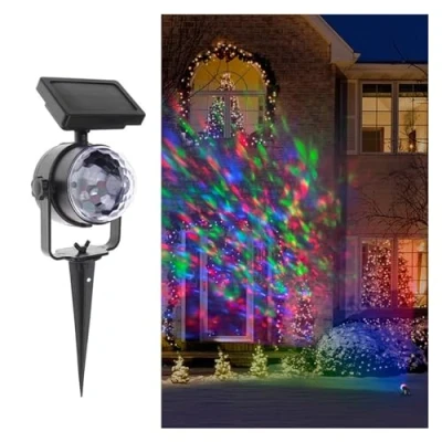 Image of Projector Light,Halloween Holographic Solar LED Outdoor Spot Rotary Lamp RGB Crystal Sta Lighting Lawn Garden Holiday Party Light for Halloween Xmas Landsca