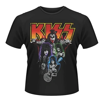 Image of Plastic Head Men&#039;s Kiss Neon Band T Shirt, Black, Medium