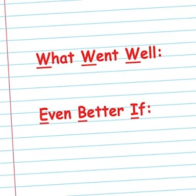 Image of What Went Well: / Even Better If: (WWW/EBI) Self inking Teacher Stamp. Red Ink