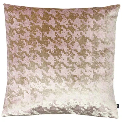 Image of Ashley Wilde Nevado Velvet Jacquard Feather Filled Cushion Rose Gold viscose One Size