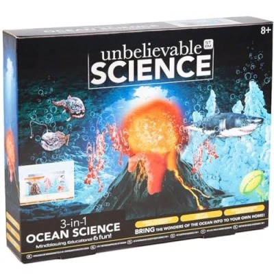 Image of 3 in 1 Ocean Science Kit for Kids Ages 8+ Underwater Colour Bursts, Volcano Eruptions &amp; Sandcastle Building