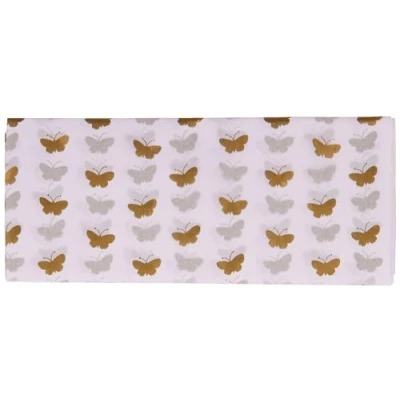 Image of Clairefontaine 22473 WC Tissue paper Pack of 6 folded sheets Dimensions: 50x70cm Pattern: Butterflies, Gold Foil Gift wrapping, personalization, Creative hobbies