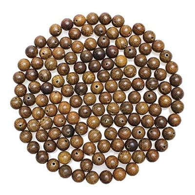 Image of MJDCB 100PCS 10mm Wood Beads Natural Golden Sandalwood Round Loose for Jewelry Making DIY Crafts Bracelet Necklace