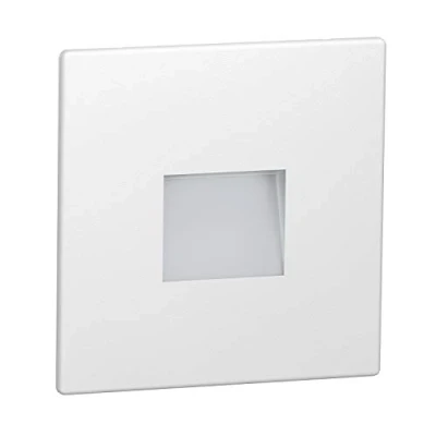 Image of ledscom.de LED Staircase Light/recessed Wall Light FOW for Indoors and Outdoors, Downlight, Angular, 85 x 85mm, Warm White, Orientation Light, recessed Spotlight, Lighting, Decorative