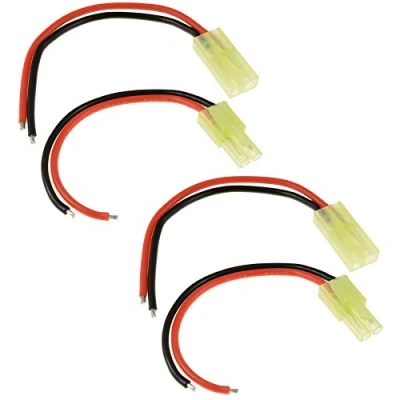Image of 2 x RC Pairs Male + Female Tamiya Mini Battery Connector 18awg 10cm Wire
