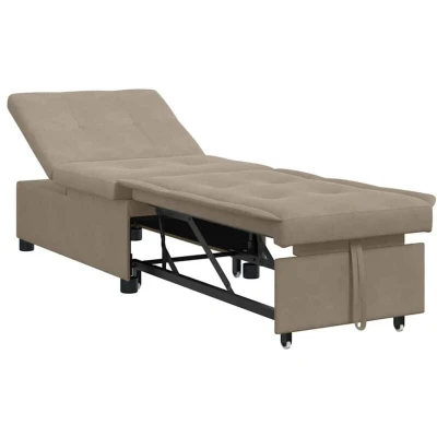 Image of vidaXL 3 in 1 Pull Out Sofa Bed Taupe Fabric