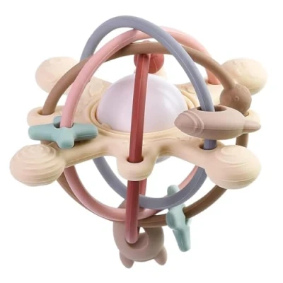 Image of Baby Teething Toys, BPA Free Silicone Soft Teether Sensory Colorful Ball, Easy to Hold for 3 12 Months Babies