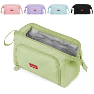 Image of Mamowla Large Pencil case for Girls Super Women Smooth Zipper Durable Stationery Organizer, Green, Bag Organizer