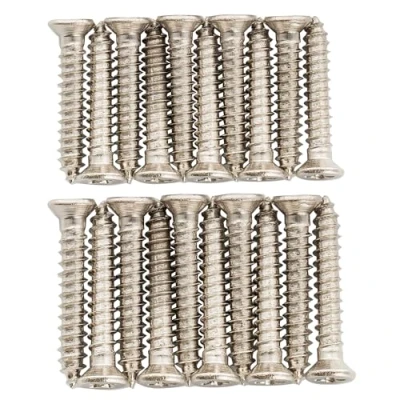 Image of Musiclily Ultra Metric M2.6x16mm/M2.6x18mm Stainless Steel Humbucker Mounting Ring Screws Set Phillips Flat Head Countersunk for Electric Guitar, Nickel (Set of 20)
