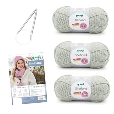 Image of Gründl 3433 SB A02 Shetland Wool 80% Polyacrylic/20% Moss Melange Complete Cross Stitch Kit (30 cm x 20 8