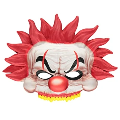 Image of amscan 9918114 Kids Halloween Clown Printed Moulded Fabric Half Mask with Elastic Tie