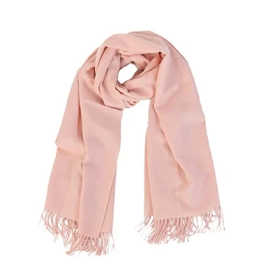 Image of Micoop Winter Cashmere Feel Scarf Solid Colour Pashmina Shawl Wraps Soft Warm blanket Scarves for Women Girls (Pink)