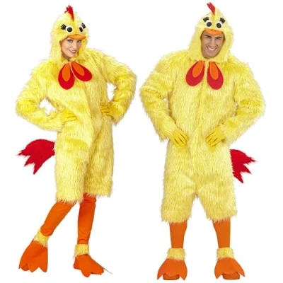 Image of Widmann 11011314 Halloween Adult Chicken Costume, Yellow, Standard Size