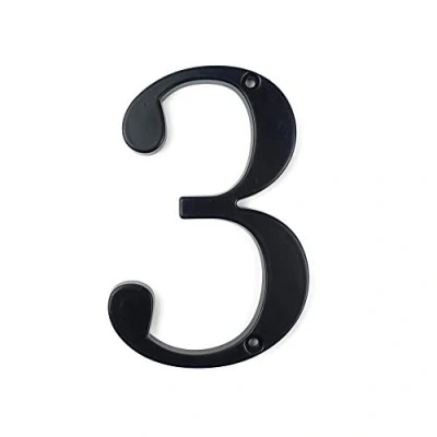 Image of HASWARE House Number Sign 4 inch (10 cm) Modern Door Numbers Signage Plaque Street Home Address Numerals Zinc Alloy (3, Black)