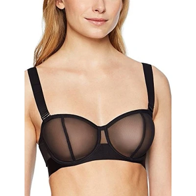 Image of DKNY Intimates Women&#039;s Sheers Convertible Strapless Bra, Black (Black Bp), 34DD