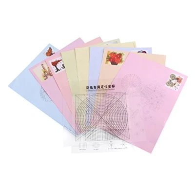 Image of Hilitand Quilling templates, 8pcs Line Paper 16 Pattern DIY Release Drawing Locating Tool Craft Decoration Set