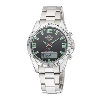 Image of Master Time MTGA 10873 22L Radio Quartz Men&#039;s Watch Analogue Digital with Leather Strap, Strap.