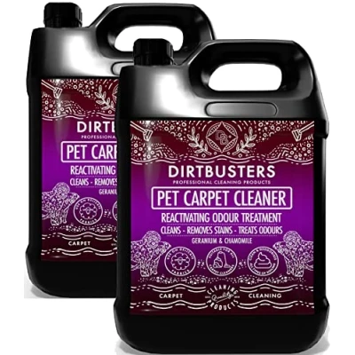 Image of Dirtbusters Pet Carpet Cleaner Shampoo, Cleaning Solution For Odour, Urine &amp; Stains, Geranium Chamomile (2x5L)