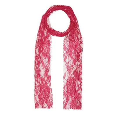 Image of Bristol Novelty BA208 80’s Neon Lace Scarf For Women Pink 80&#039;, One Size