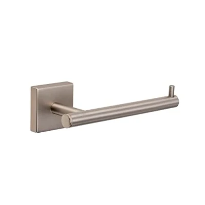Image of Croydex Chiswell Flexi Fix Toilet Roll Holder, Stainless Steel Brushed Nickel Finish Paper Universal &#039;X&#039; Plate No Drill Install, Screw or Glue Matching Accessories, All Fixings Included