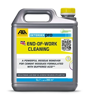 Image of FILA Surface Care Solutions, DETERDEK PRO, Cement Remover and Brick Acid Cleaner, Efflorescence Remover, Strong Patio Ideal for Porcelain Tile, 5L