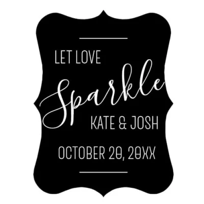 Image of 50pcs Sparkler Tags Wedding, Personalised Wedding for Firework, DIY Sparklers Labels Custom Tag (Black,5.5x7.3cm)