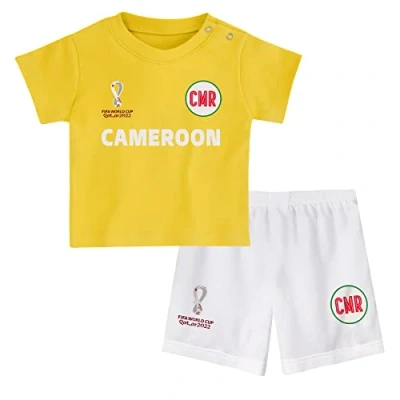 Image of Cameroon, Official Fifa 2022 Tee &amp; Short Set Away Country Shorts Set, Children&#039;s Large, Age 4