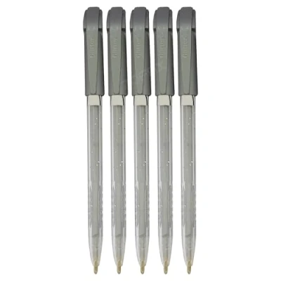 Image of iGlitter Xtra Sparkle Glitter Gel Pens, SILVER, Medium Point (1.0mm), Pack of 5, Trio Grip, Ideal for Write Colour Sketch, iZOFAX Black Ball Pen