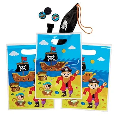 Image of Baker Ross FX643 Pirate Party Loot Bags Pack of 10, Multipack for Kids