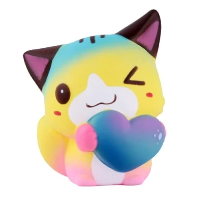 Image of Anboor Squishies Cat Love Heart Kawaii Soft Squishy Slow Rising Scented Animal Stress Relief Toys Prime Collection Gift 1PCS