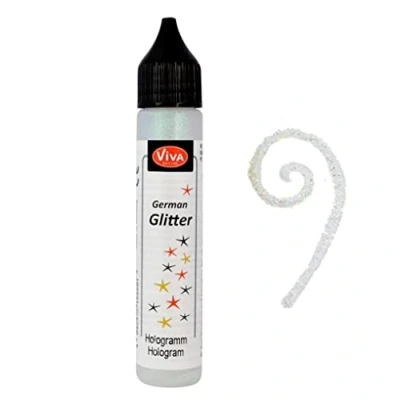 Image of Viva Decor German Glitter, Synthetic Material, White, 12 x 2.1 cm