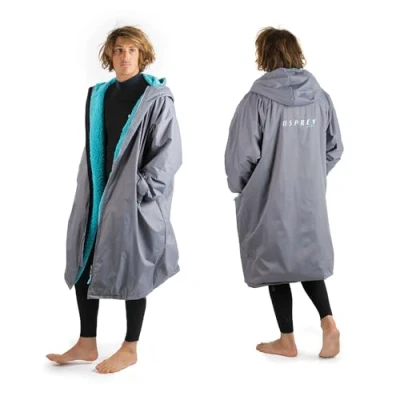Image of Osprey Changing Robe for Kids and Adults, Waterproof Robe, Swimming Beach Unisex, Grey XS