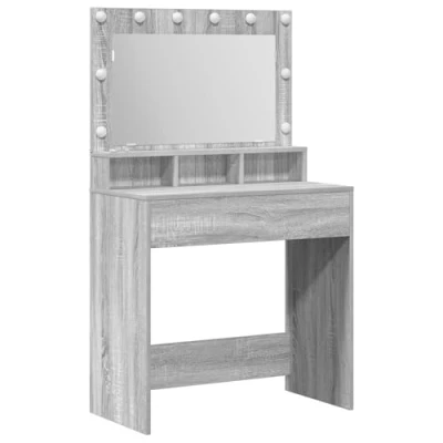 Image of vidaXL Vanity Table Grey sonoma Engineered Wood 75.5 x 41 135 cm
