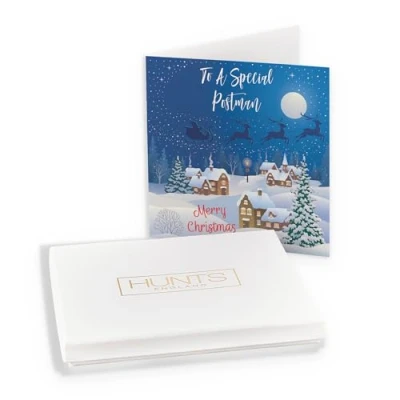 Image of Hunts England Luxury Boxed Postman Christmas Card To A Special Merry Winter Wonderland Collection In Keepsake Box