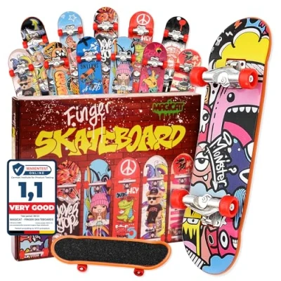Image of Magicat Finger Skateboard Set 12 Fingerboards, Party Bag Children&#039;s Birthday 9 10 Years, for Advent Calendar Filling Children 2024, Santa Claus Gift,
