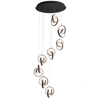 Image of Cosma Modern Designer Integrated LED Cluster Drop Pendant Textured Black Finish