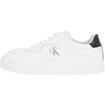 Image of Calvin Klein Jeans Classic Cupsole TECH Trainers, Men&#039;s, Size: 11, Bright white/black Imitation leather/ textile
