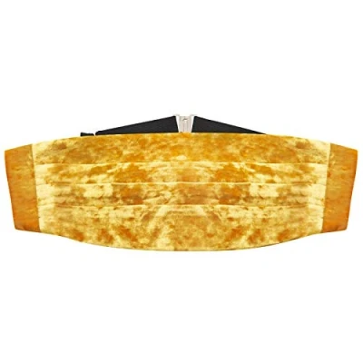 Image of King &amp; Priory Gold Crushed Velvet Cummerbund