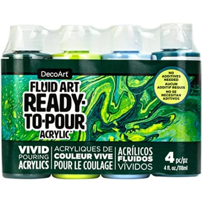 Image of 4 Colour Fluid Art Jungle Pouring Value