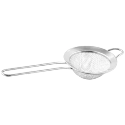 Image of Fackelmann Sieve 7.5cm⌀, Strainer, Small, Fine Mesh, Stainless Steel, 7.5x19.5x3.2cm, Silver