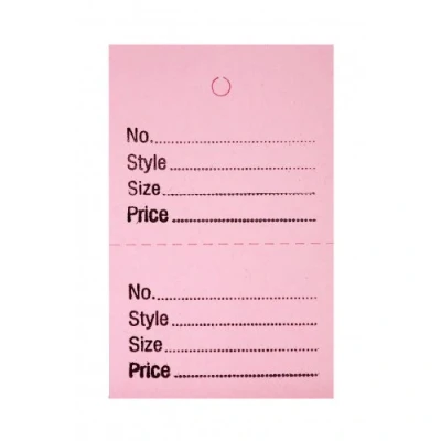 Image of 1000 UNSTRUNG Light Pink Perforated Clothes/Garment Reference Stock Ticket/Tags/Labels P