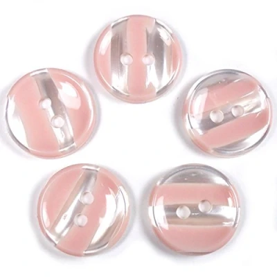 Image of Marble Stripe Humbug Candy Look Round Buttons Pack of 5 (13mm, Pale Pink)