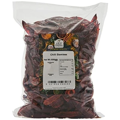 Image of Old India Chilli Stemless 500g