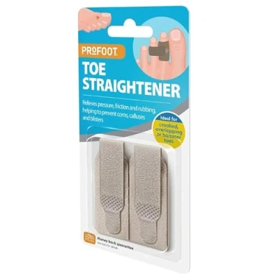 Image of Profoot Toe Straightener Helps to Stabilise Crooked and Overlapping Toes Relieves Pressure &amp; Reduces Friction Prevents Corns, Calluses Blisters