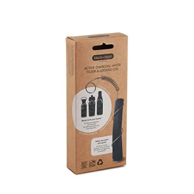 Image of Black+Blum Charcoal Water Filter Hydration with Locking Coil, Old Japanese Tradition, Lasts 6 Months, Natural Wood